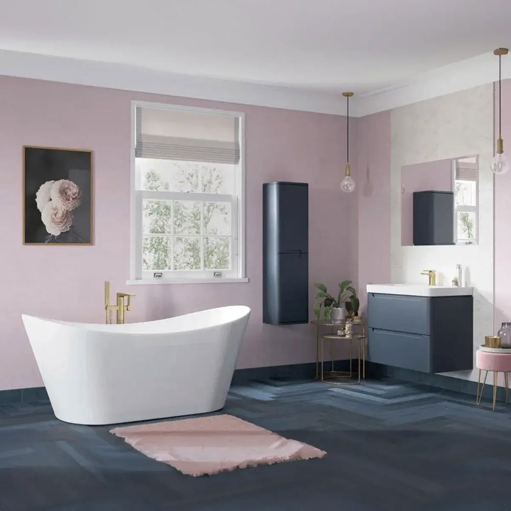 Libras 350 2 Door Wall Hung Tall Unit, Matt Indigo image 1