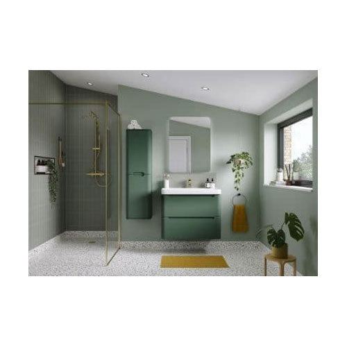 Libras 350 2 Door Wall Hung Tall Unit, Matt Sage Green