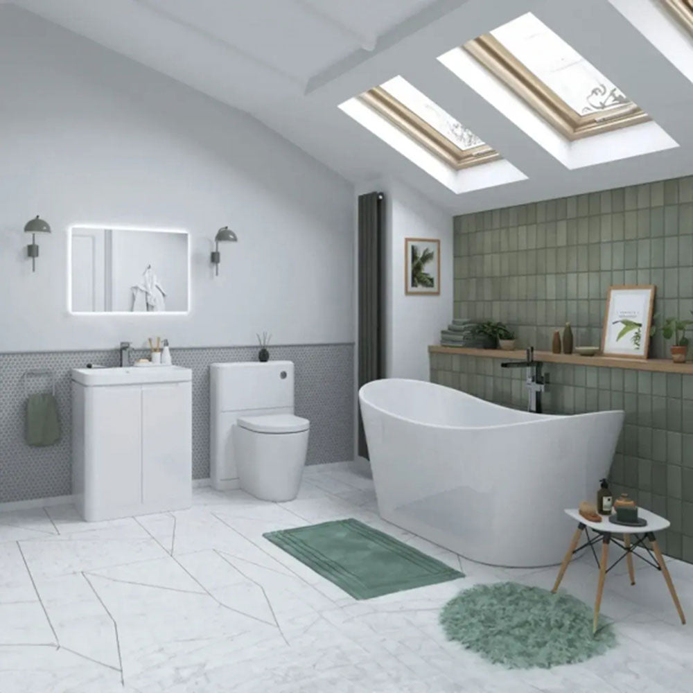Libras 550 Floor Standing WC Unit, White Gloss image 1