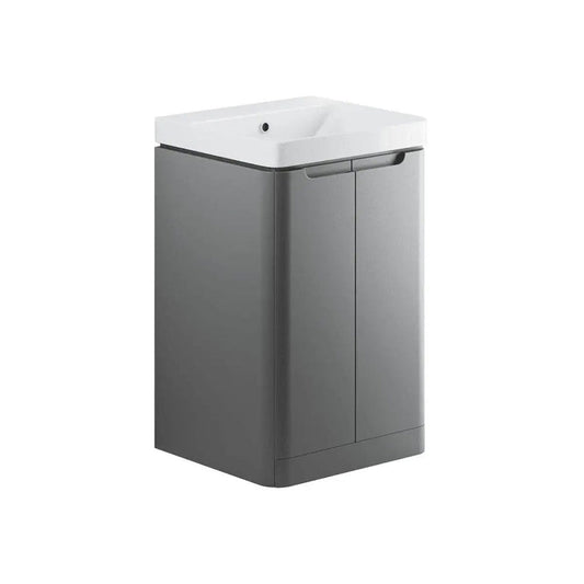 Libras 600 2 Door Floor Standing Cloakroom Basin Unit, Matt Grey image