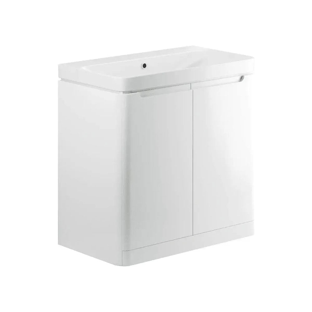 Libras 800 2 Door Floor Standing Basin Unit, White Gloss