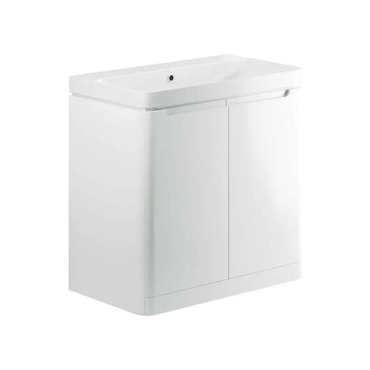 Libras 800 2 Door Floor Standing Basin Unit, White Gloss