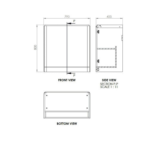 Libras 800 2 Door Floor Standing Cloakroom Basin Unit, Matt Indigo