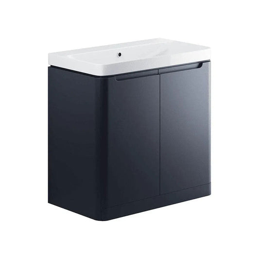 Libras 800 2 Door Floor Standing Cloakroom Basin Unit, Matt Indigo