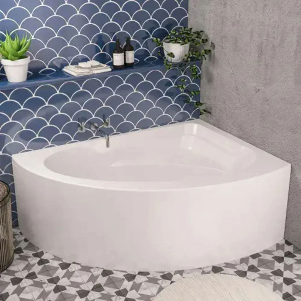 Lundy Corner Bath with Bath Screen, Toilet, Basin, Tap and Mixer Shower Suite image 1