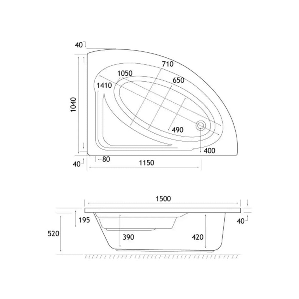 Lundy Corner Bath with Bath Screen, Toilet, Basin, Tap and Mixer Shower Suite image 4