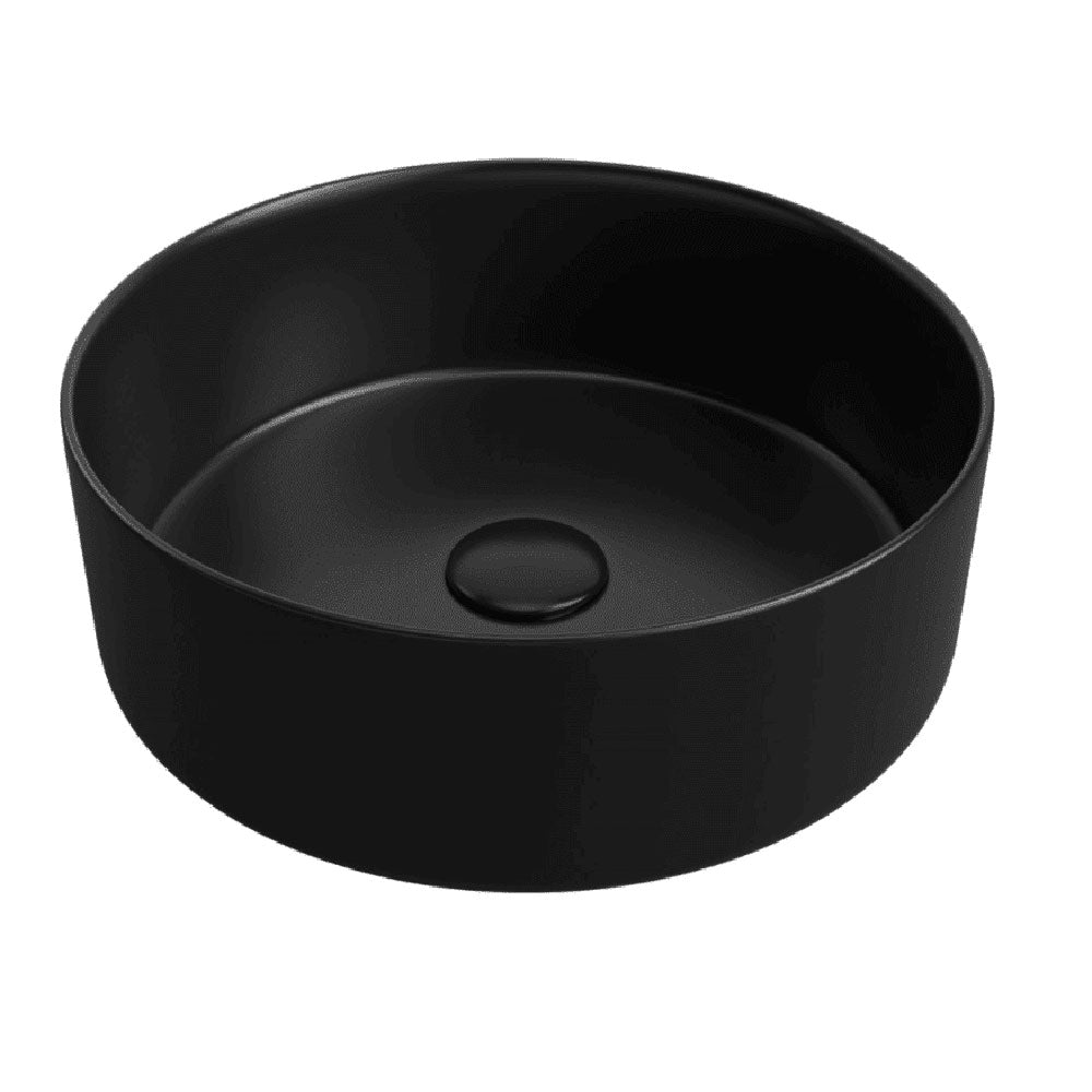 Luxore 355mm Ceramic Washbowl and Waste, Matt Black image