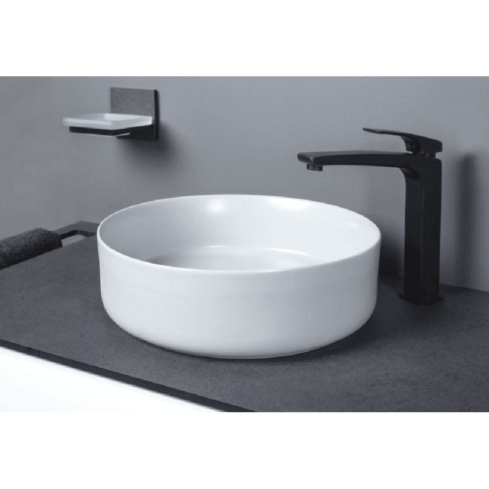 Luxore 355mm Ceramic Washbowl and Waste, Matt White image 1