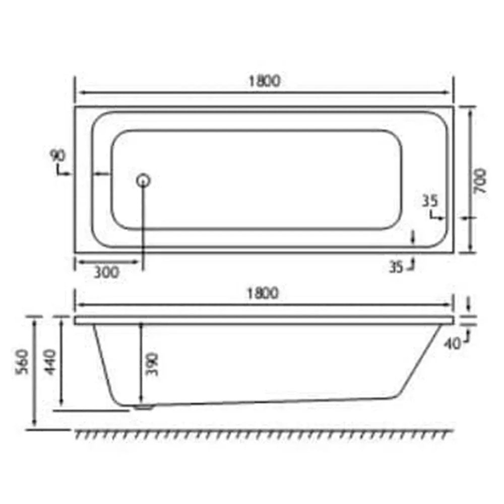 Malin 1800x700 Bath and Vanity Unit Bathroom Suite with Taps & Wastes image 4