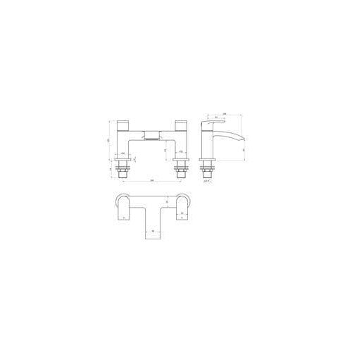 Mataro Bath Filler Tap, Chrome, Modern Lever Style