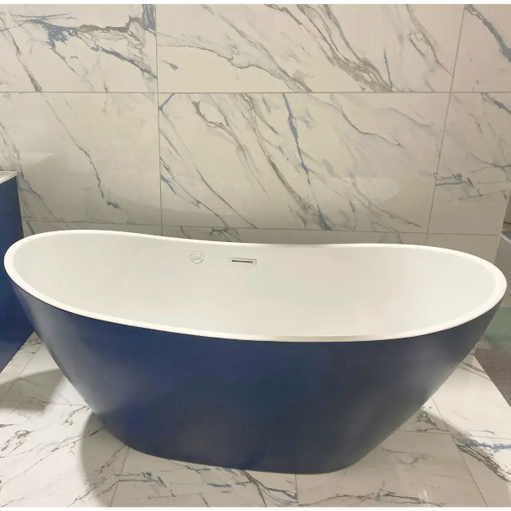Matt Blue Modern Freestanding Bath 1700 x 780mm image 10