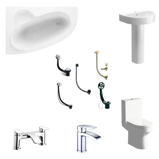 Merrill Corner Bath with Basin, Toilet, Taps and Wastes image