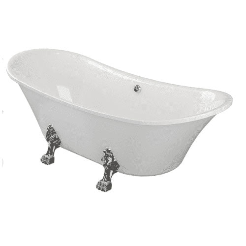 Millard 1760 x 710mm Freestanding Bath with Chrome Feet Set