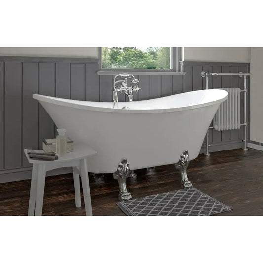 Millard 1760 x 710mm Freestanding Bath with Chrome Feet Set