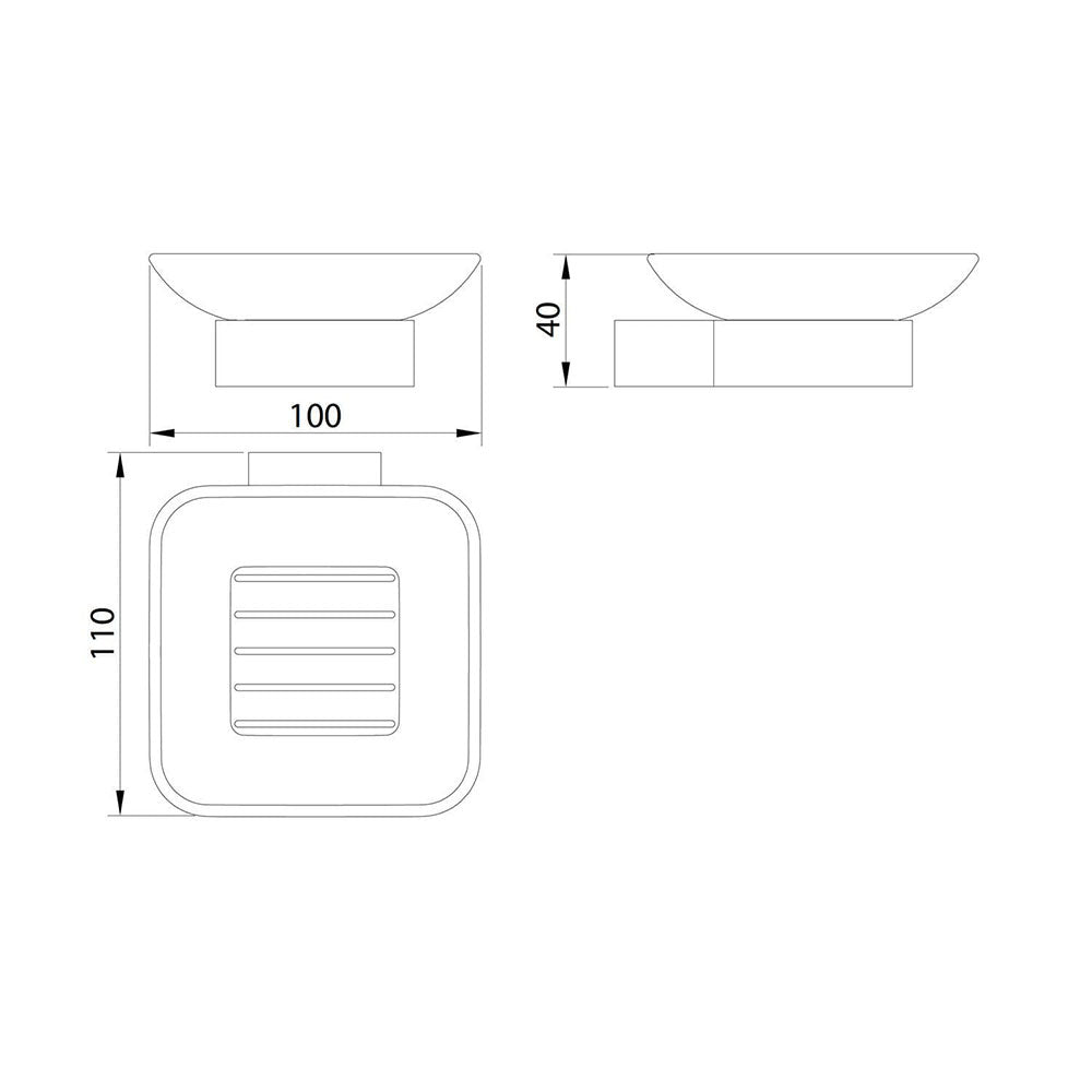 Mono Soap Dish Holder, Matt Black image 2