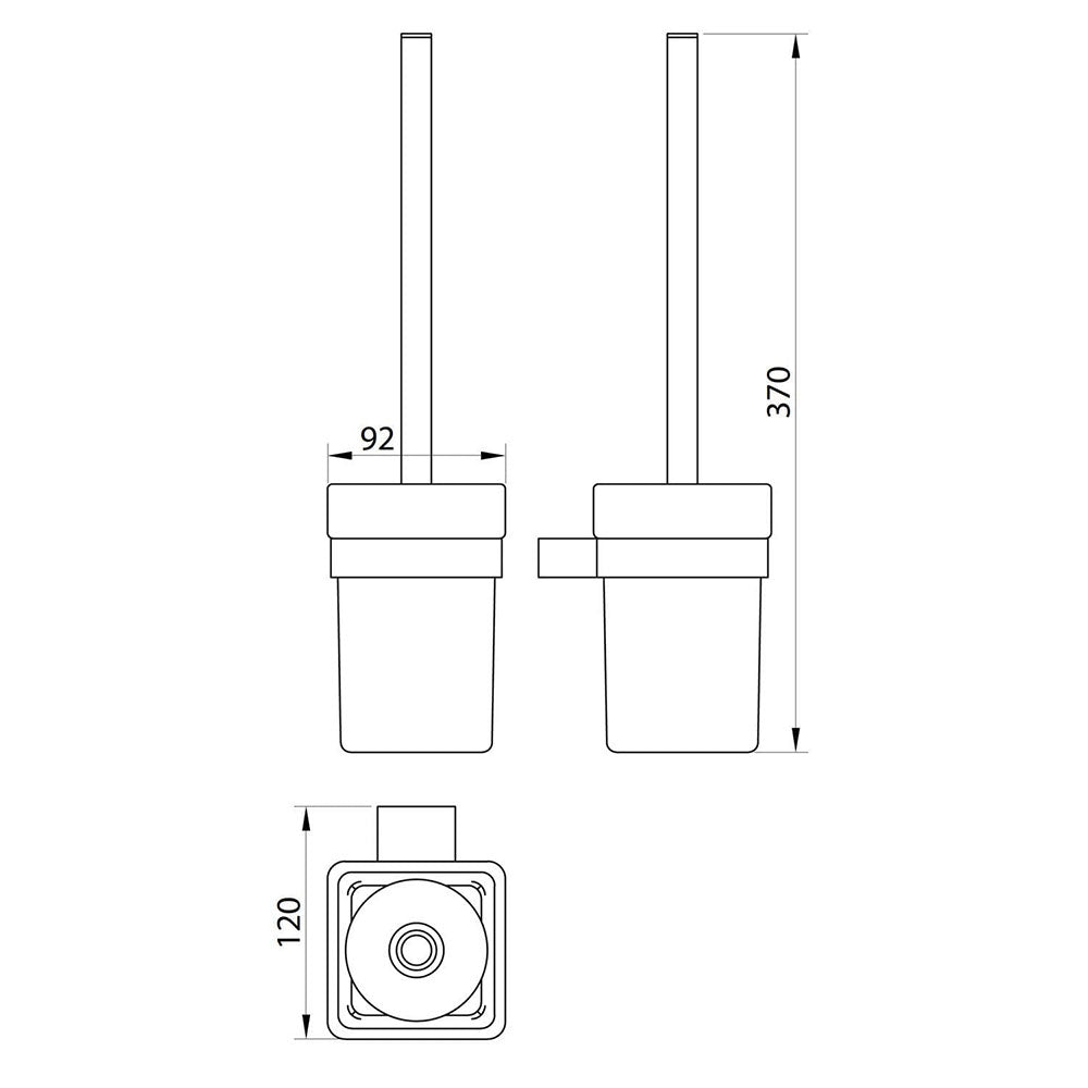 Mono Toilet Brush Set, Matt Black image 1