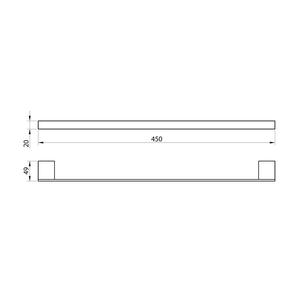 Mono Towel Bar, 450mm, Matt Black image 1