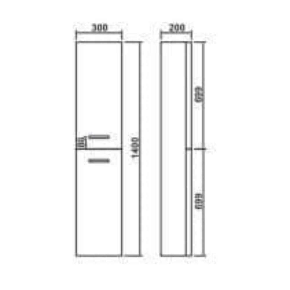 Narvik Waterproof 300mm Tall Unit White 2