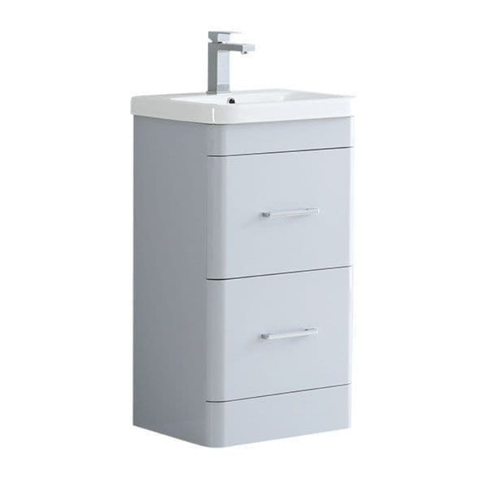 Narvik Waterproof 500mm 2 Drawer Vanity Unit Light Grey 4