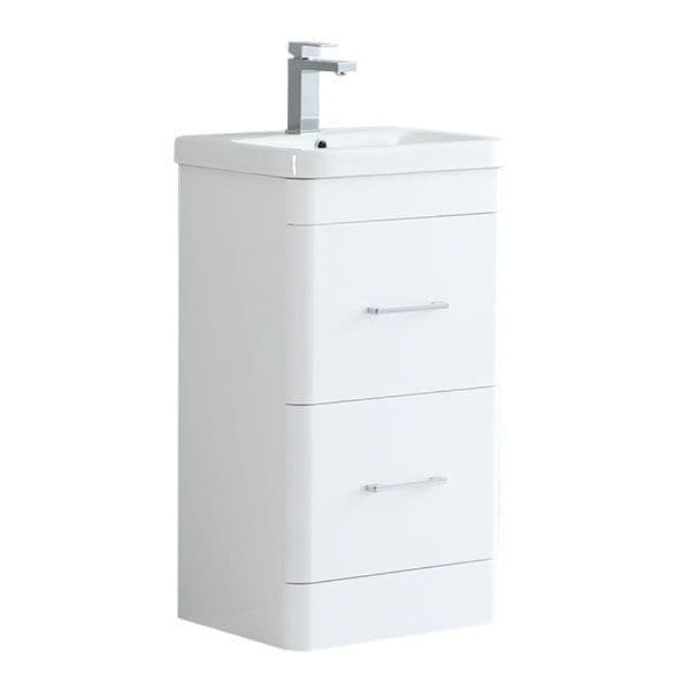 Narvik Waterproof 500mm 2 Drawer Vanity Unit White 5