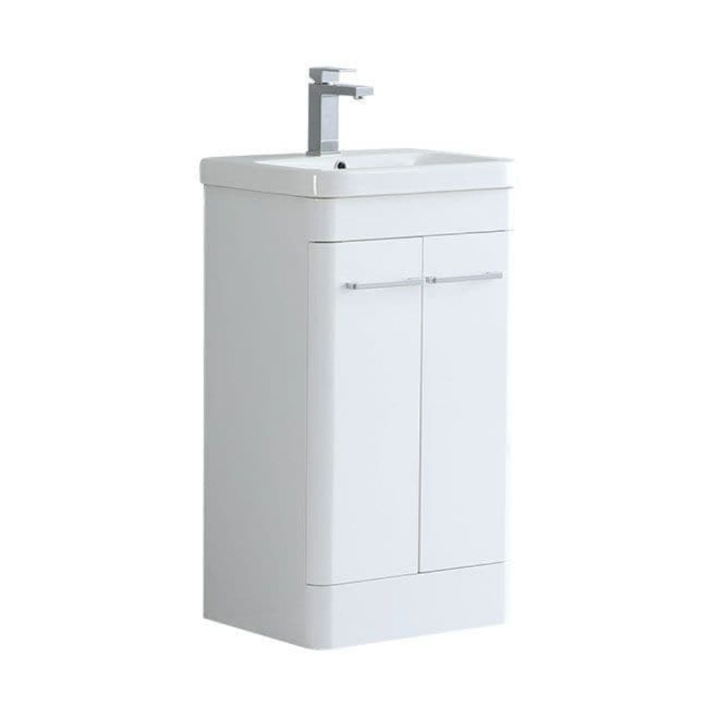 Narvik Waterproof 500mm Curved 2 Door Vanity Unit White 5