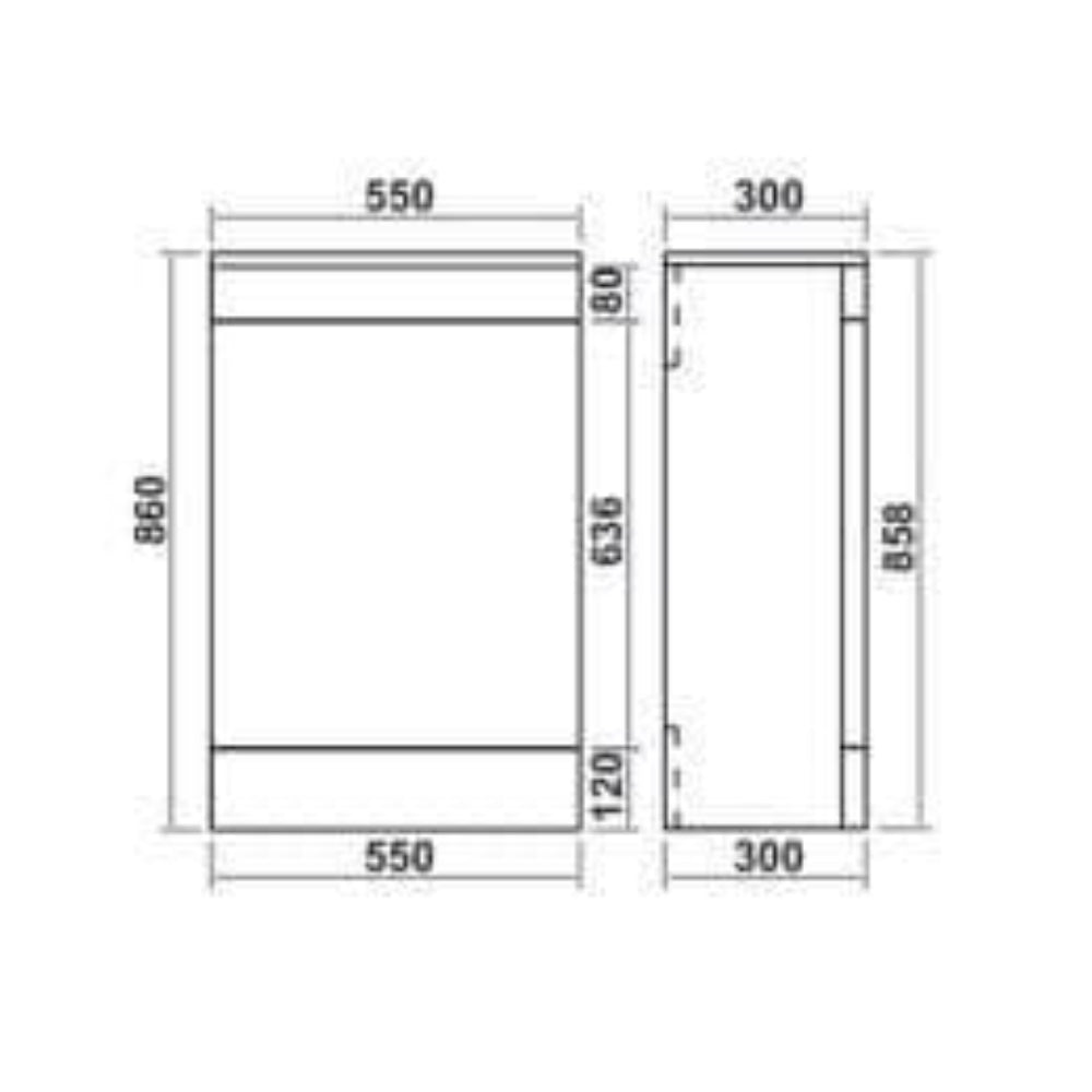 Narvik Waterproof 550mm WC Unit Light Grey 2