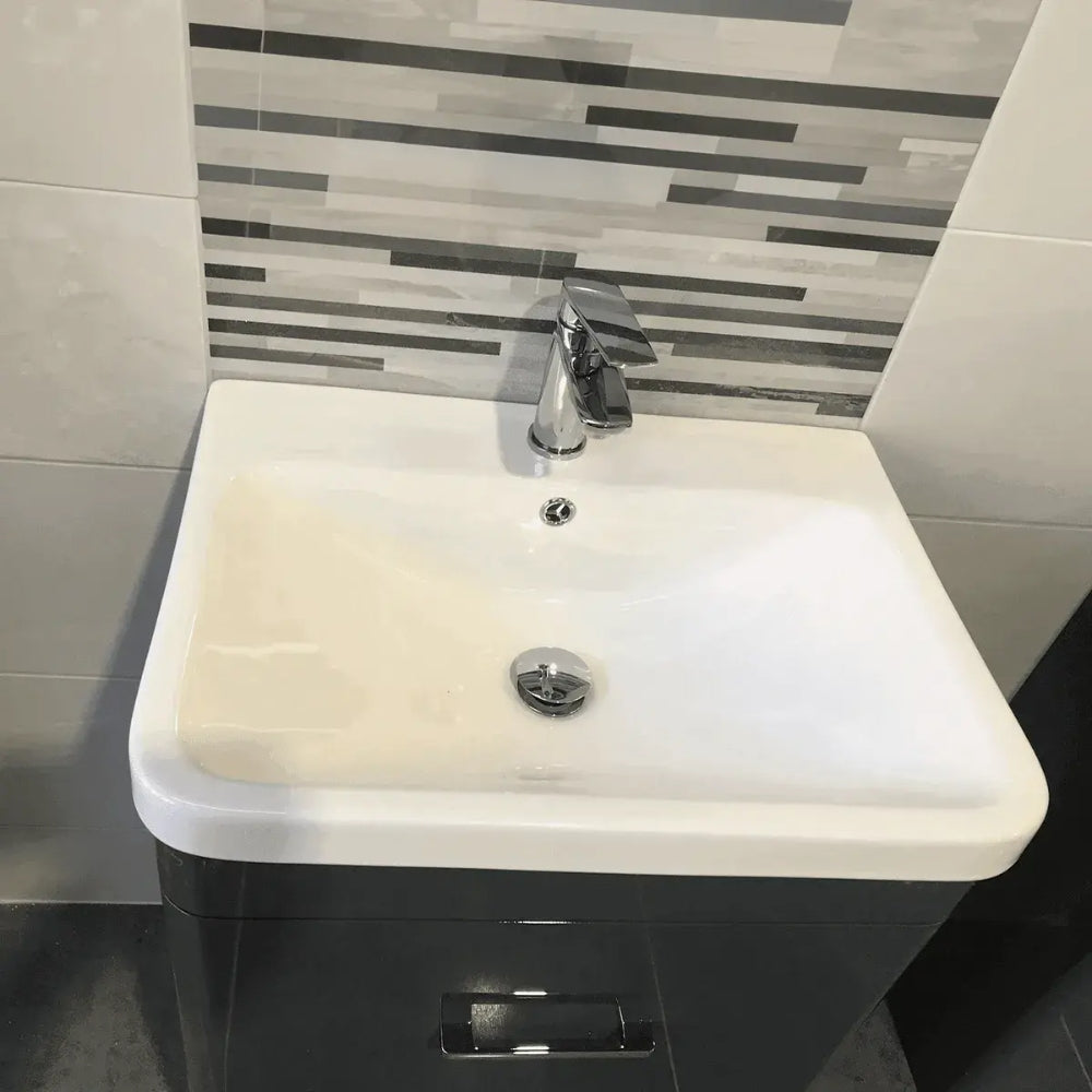 Narvik Waterproof 600mm Curved 2 Drawer Vanity Unit White 5