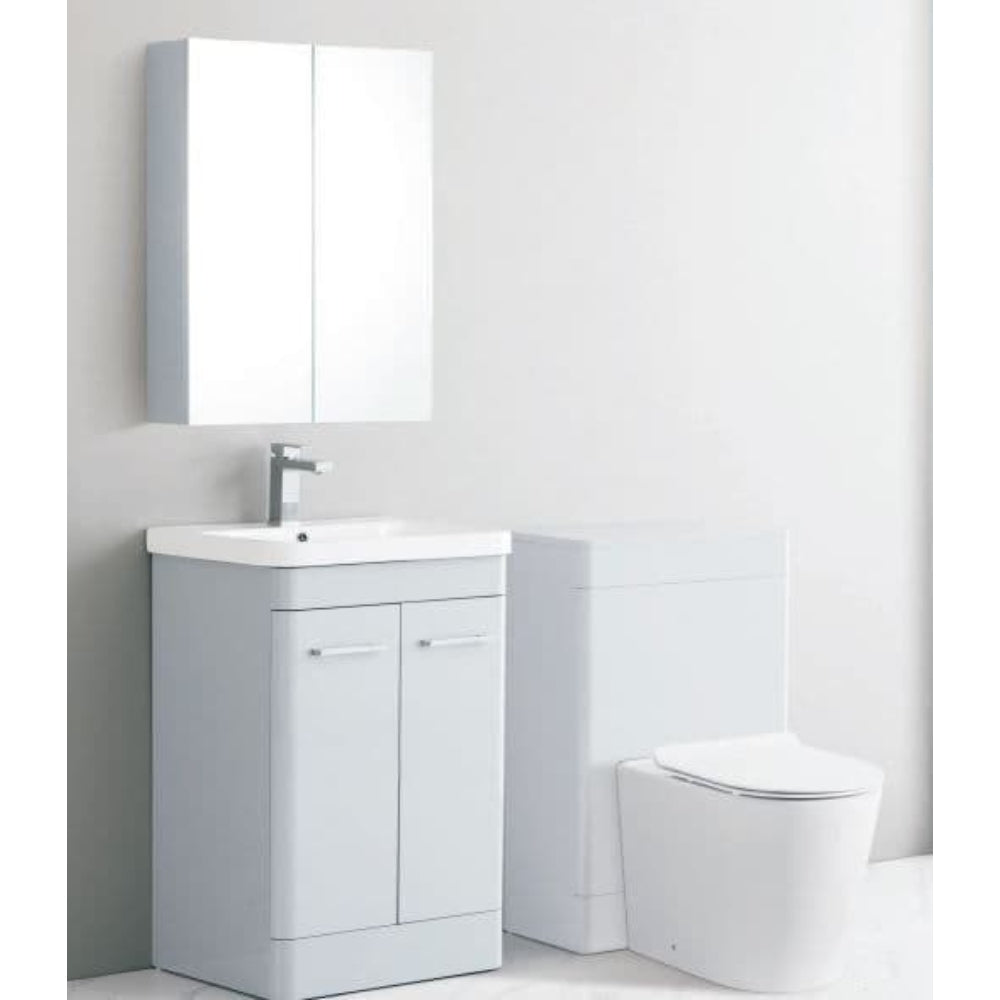 Narvik Waterproof 600mm Vanity Unit 2 Door Light Grey 2