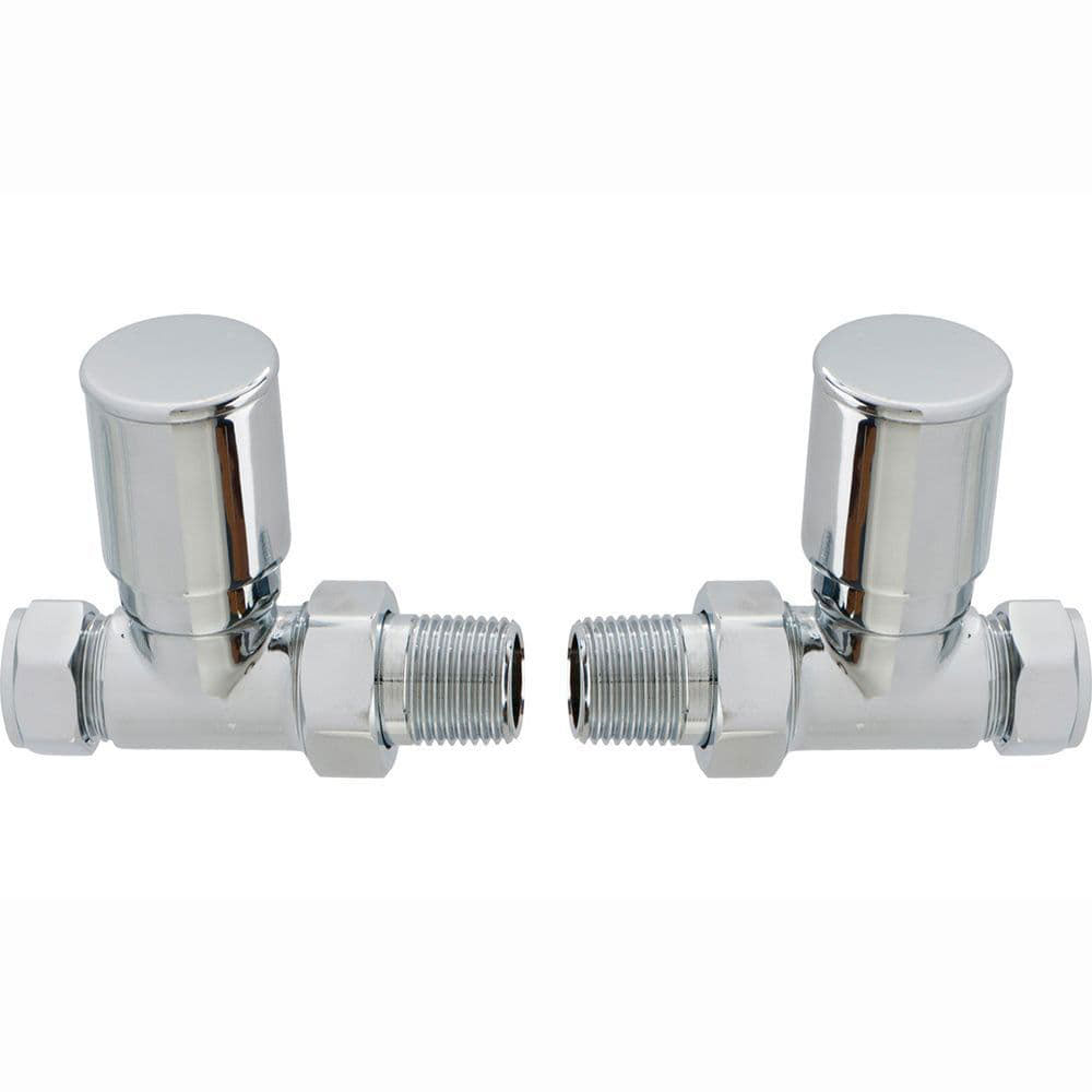 Patterned Straight Radiator Valve, Chrome image