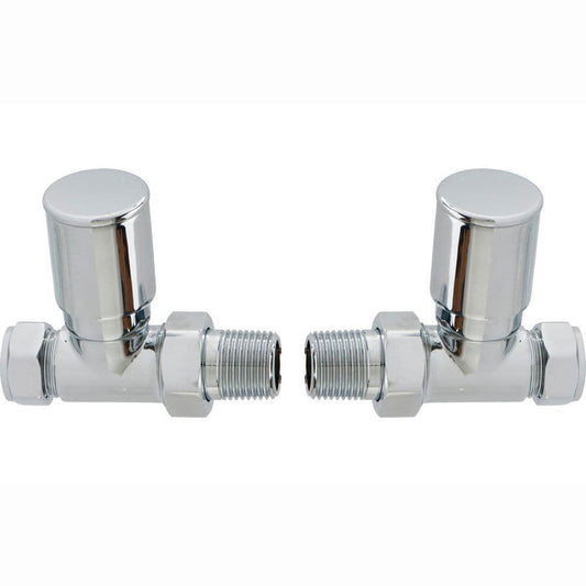 Patterned Straight Radiator Valve, Chrome image