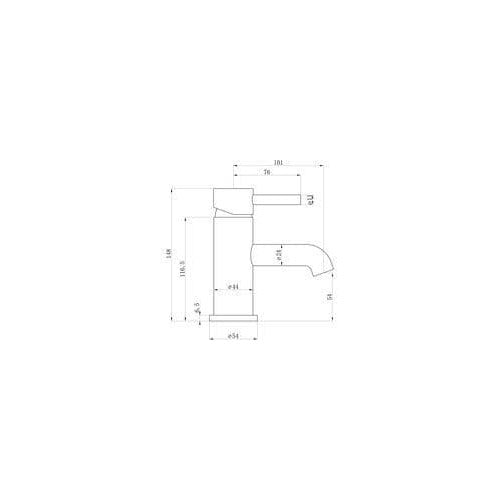 Pesco Basin Mixer Tap with Click-Clack Waste, Chrome, Modern Lever Style