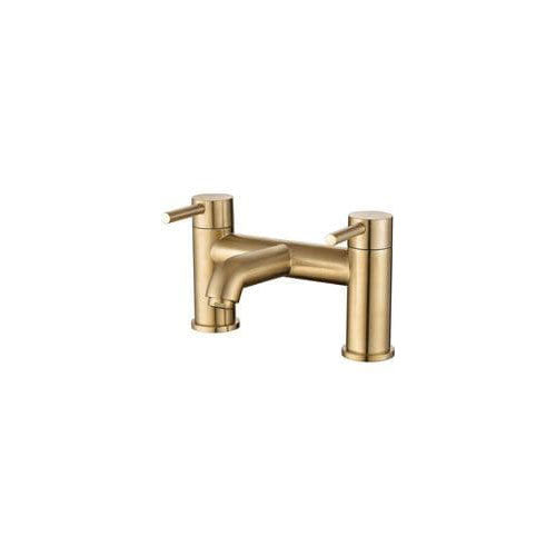 Pesco Bath Filler Tap, Brushed Brass, Modern Lever Style
