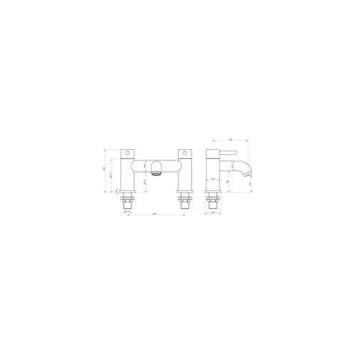 Pesco Bath Filler Tap, Chrome, Modern Lever Style