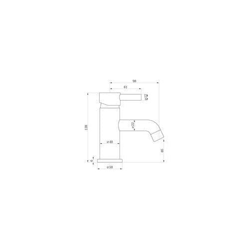 Pesco Cloakroom Basin Mixer Tap with Click-Clack Waste, Chrome, Modern Lever Style