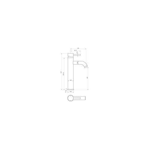 Pesco Mono Tall Basin Tap, Brushed Brass, Modern Lever Style