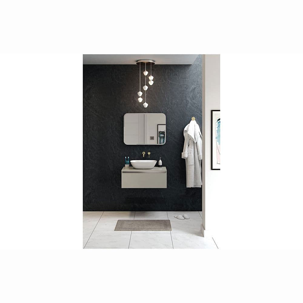 Pesco Mono Wall Mounted Basin Tap, Brushed Brass, Modern Lever Style