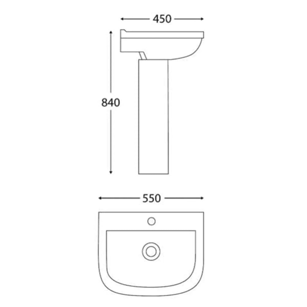 Porto Bathroom Suite with Vanity Unit, L Shape Bath, Taps and Dual Shower image 12