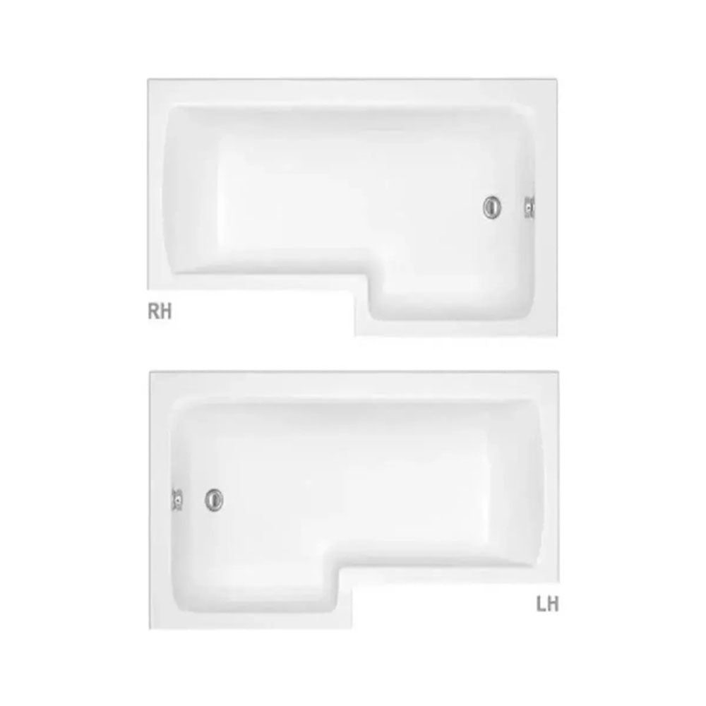 Porto Vanity Unit Bathroom Suite with L Shape Shower Bath and Dual Shower image 4