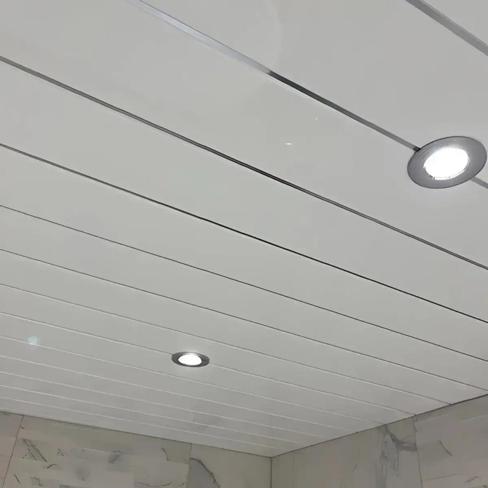 PVC Bathroom Ceiling Panels 250mm Width, Pack Of 4, Various Colours