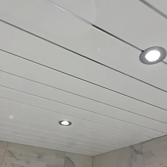 PVC Bathroom Ceiling Panels 250mm Width, Pack Of 4, Various Colours