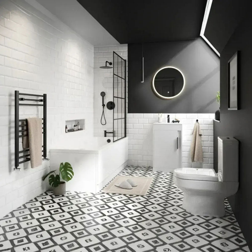 Reinforced Emery Round Double Ended Bath, Basin Unit, Close Coupled Toilet, Taps, Wastes image 6