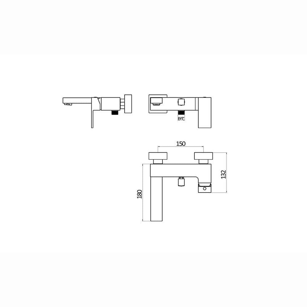 Revati Wall Mounted Shower Mixer Tap and Shower Kit, Modern Lever Style image 2
