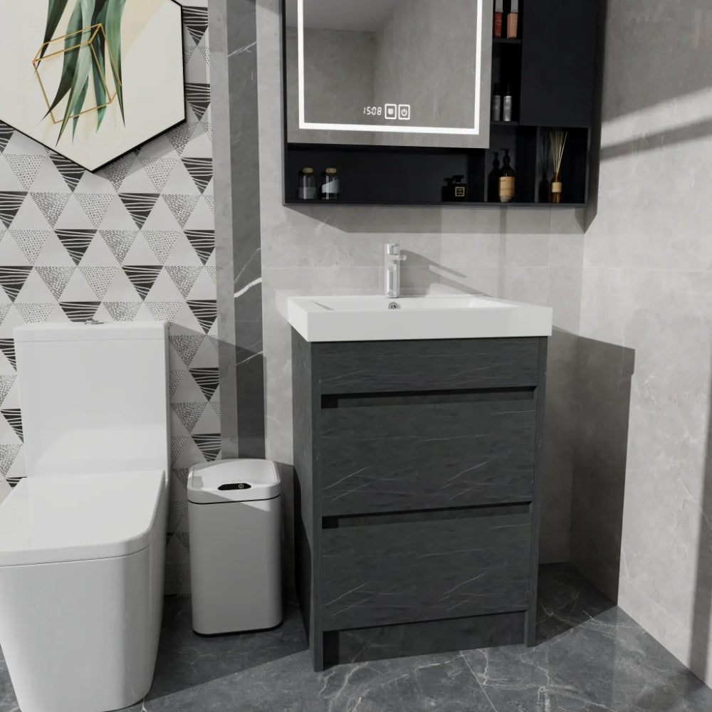 Riber Waterproof 600mm Vanity Unit Grey Marble 3