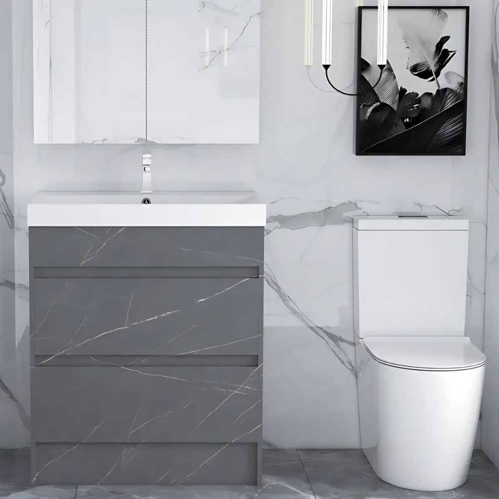 Riber Waterproof 600mm Vanity Unit Grey Marble 6