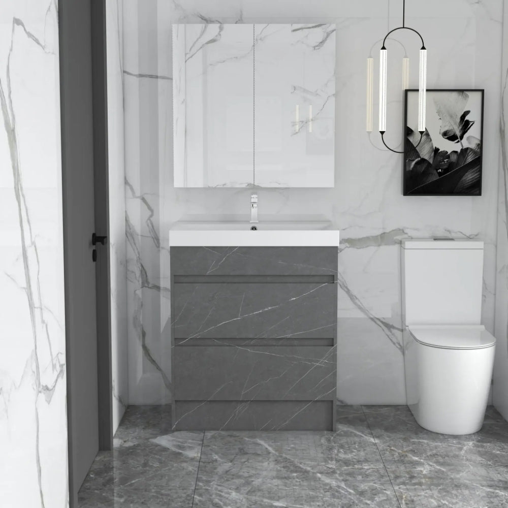 Riber Waterproof 600mm Vanity Unit Grey Marble 7