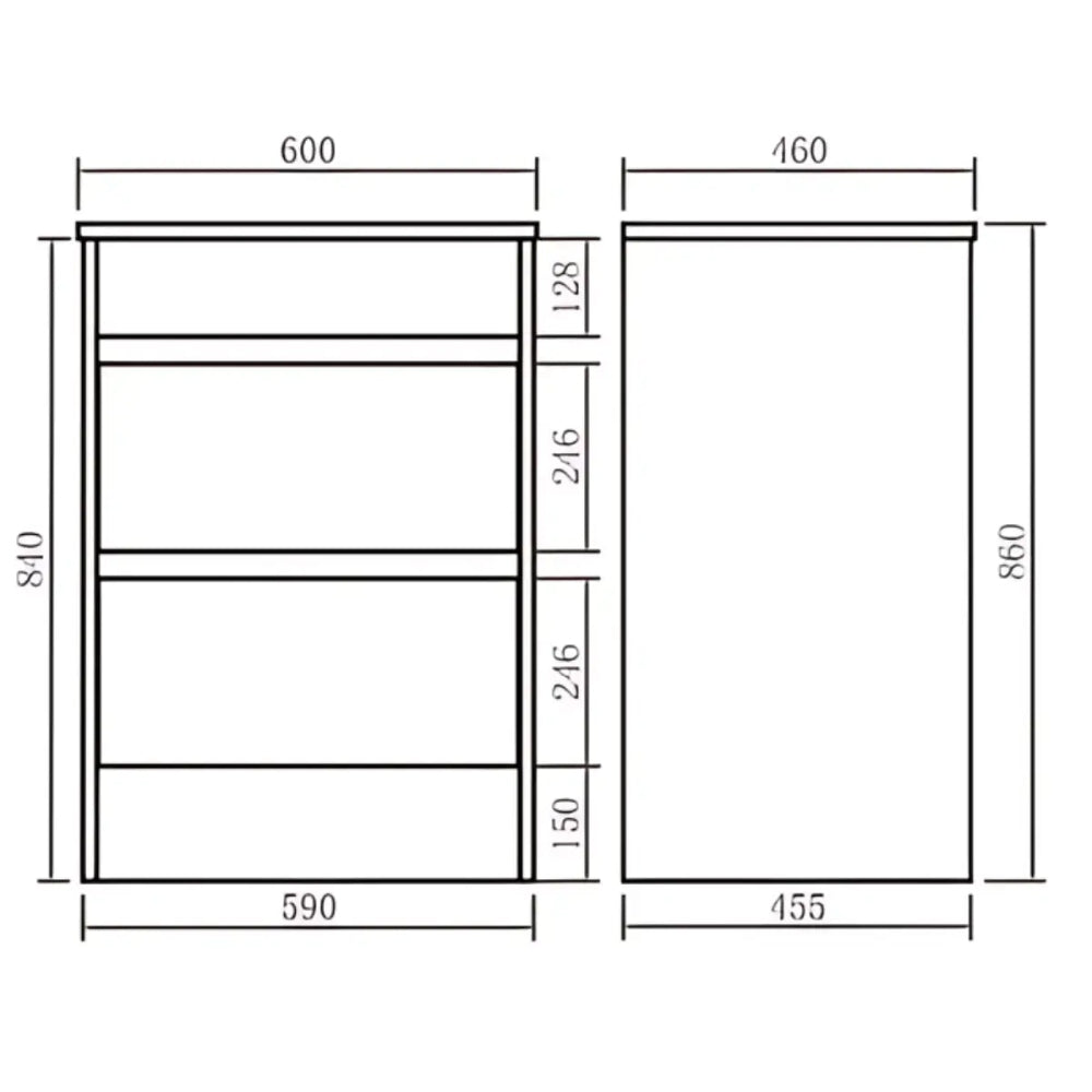 Riber Waterproof 600mm Vanity Unit Grey Marble 9