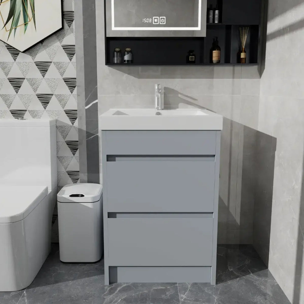 Riber Waterproof 600mm Vanity Unit Light Grey 2
