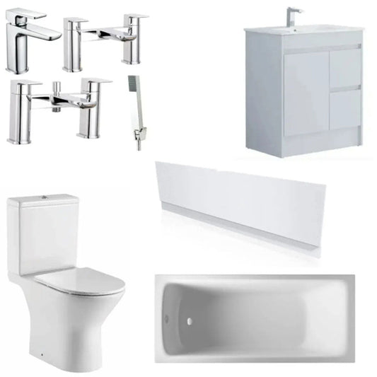 Rockall 1800 x 800mm Bath with Waterproof Vanity Unit & Panel Suite image