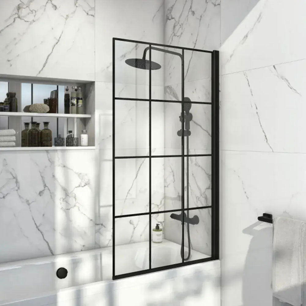 Serpens Bathroom Suite with 1650x700mm Bath, Toilet, Basin, Black Dual Shower and Taps image 18