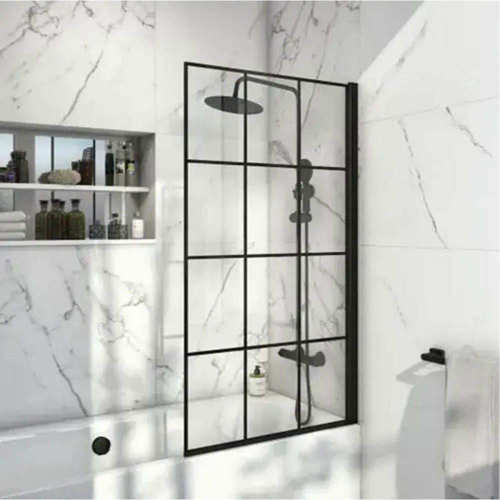 Serpens Matt Black Full Bathroom Suite with Bath Screen, Taps and Dual Shower image 13